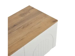 Móvel de TV 180x40x45 cm - 4 portas - design moderno - MDF - Branco + Natural