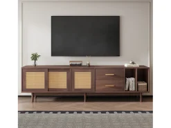 Móvel de TV 190x40x52 cm - com 2 gavetas - com compartimentos de armazenamento - para TV de 75