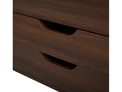 Móvel de TV 180x40x45 cm - con 2 gavetas e 2 portas de persiana - MDF - Cor nogueira
