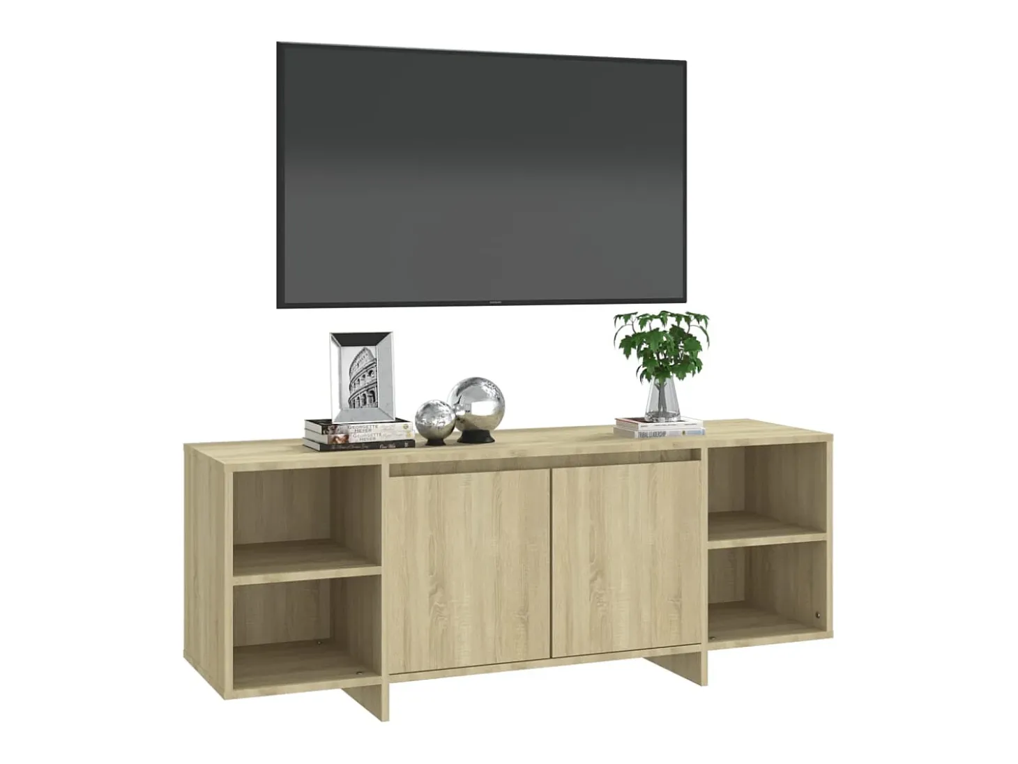 Móvel de TV 130x35x50 cm aglomerado cor carvalho sonoma