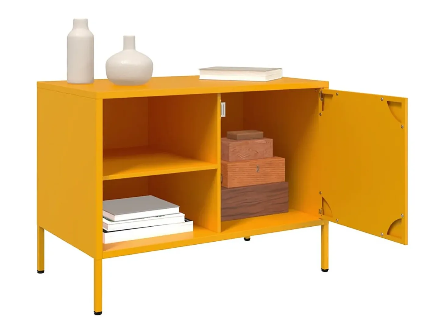 Móvel de TV 68x39x50,5 cm aço amarelo mostarda PT671971