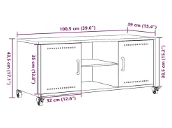 Móvel de TV 100,5x39x43,5 cm aço antracite