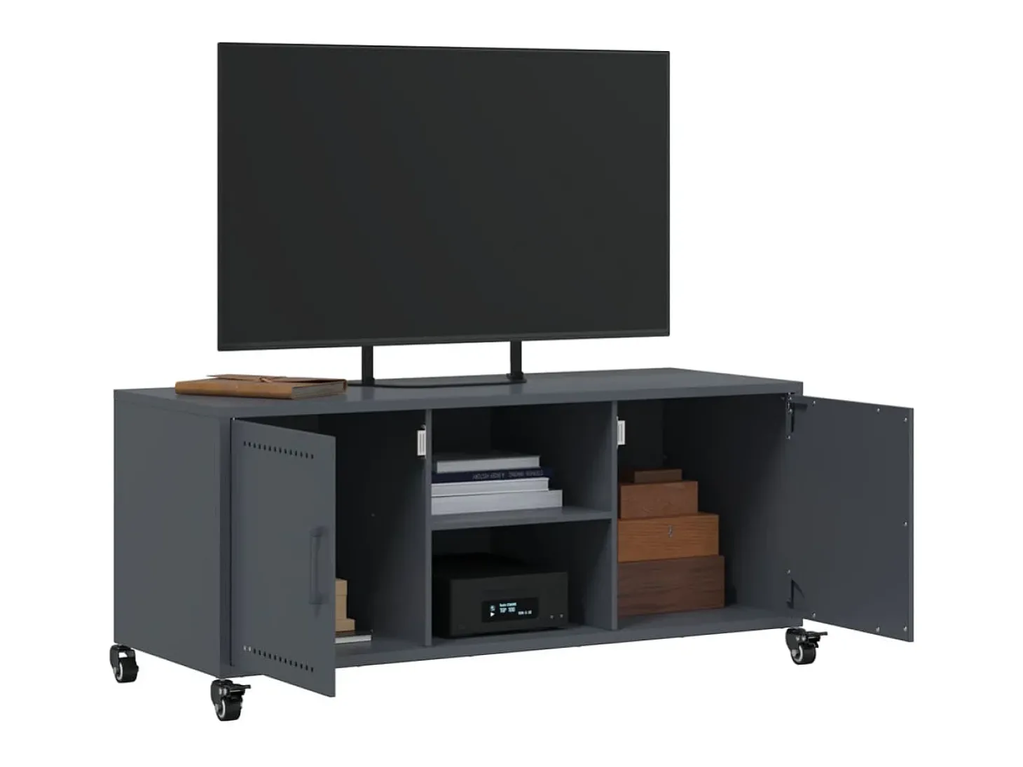 Móvel de TV 100,5x39x43,5 cm aço antracite