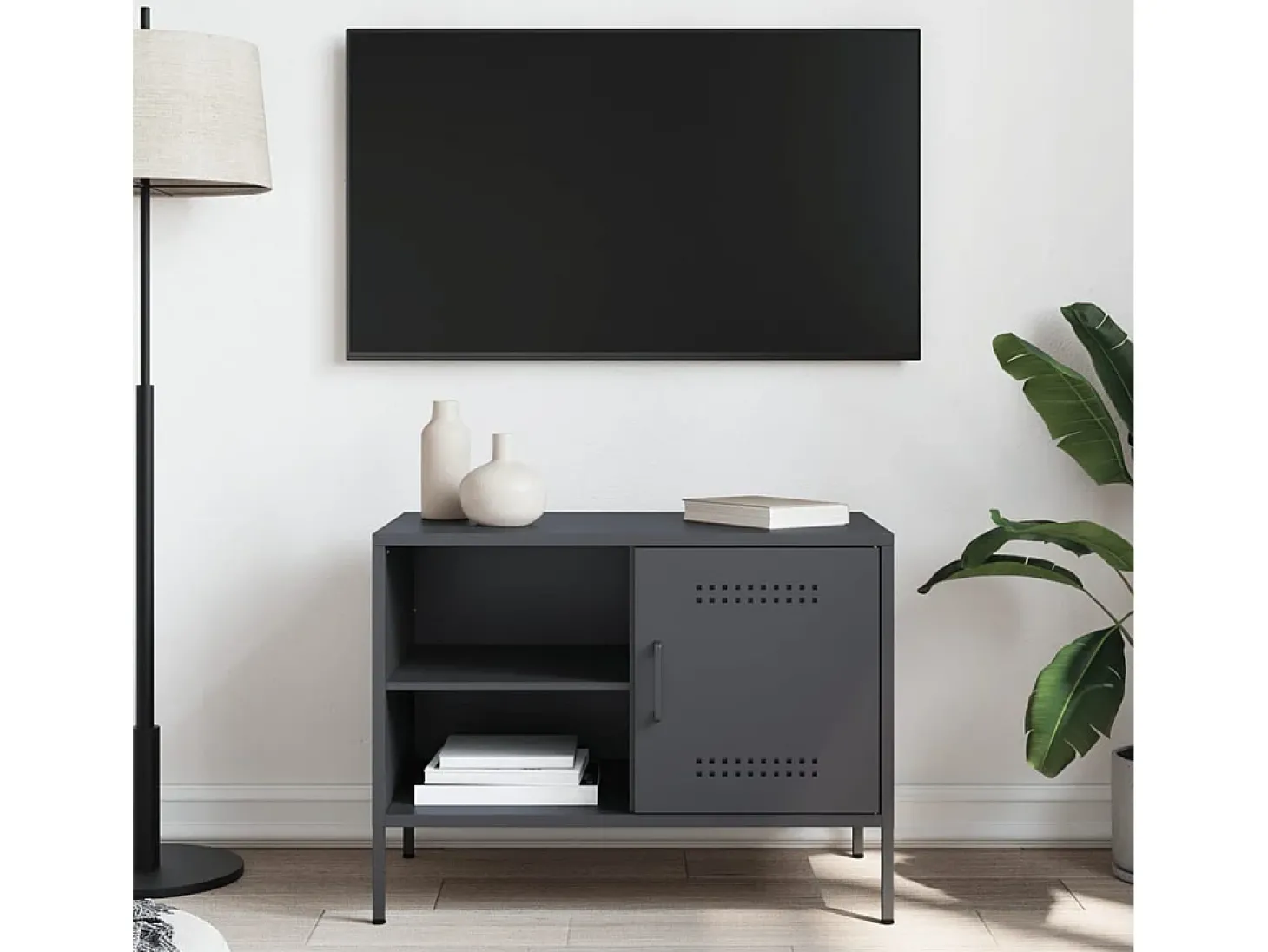 Móvel de TV 68x39x50,5 cm aço antracite PT707316