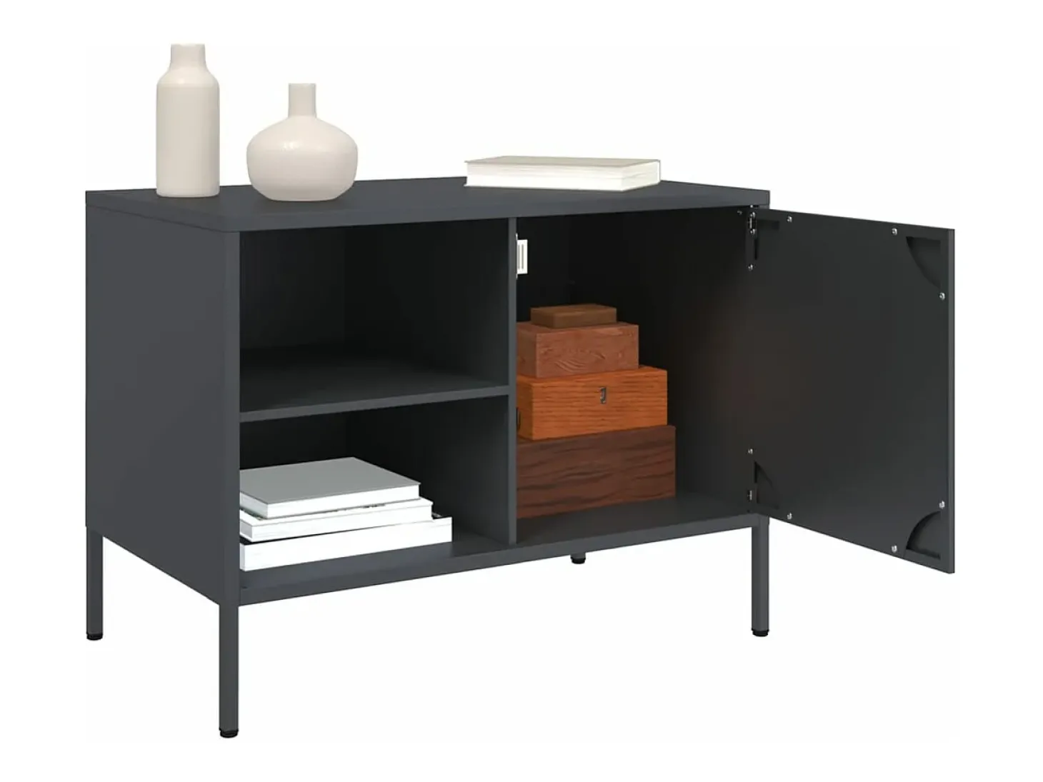 Móvel de TV 68x39x50,5 cm aço antracite PT707316