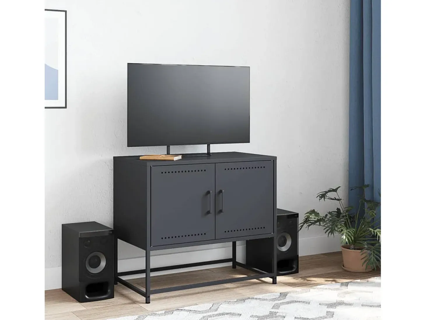 Móvel de TV 68,5x39x60,5 cm aço antracite PT637654