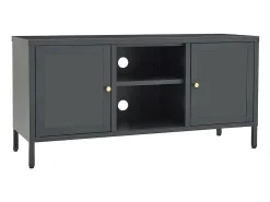 Móvel de TV 105x35x52 cm aço e vidro antracite PT682039