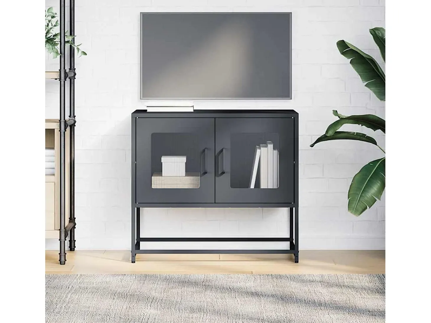 Móvel de TV 68x39x60,5 cm aço laminado a frio antracite