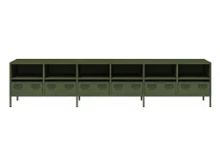Móvel de TV 202x39x43,5 cm aço laminado a frio verde-azeitona