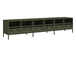 Móvel de TV 202x39x43,5 cm aço laminado a frio verde-azeitona