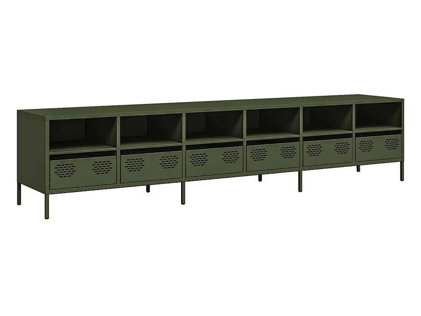 Móvel de TV 202x39x43,5 cm aço laminado a frio verde-azeitona