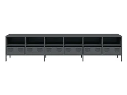 Móvel de TV 202x39x43,5 cm aço laminado a frio antracite