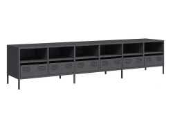 Móvel de TV 202x39x43,5 cm aço laminado a frio antracite