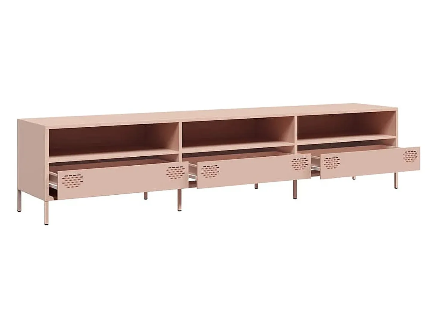 Móvel de TV 202x39x43,5 cm aço laminado a frio rosa