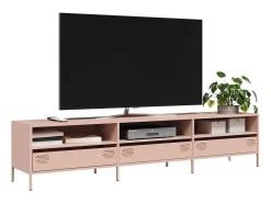 Móvel de TV 202x39x43,5 cm aço laminado a frio rosa