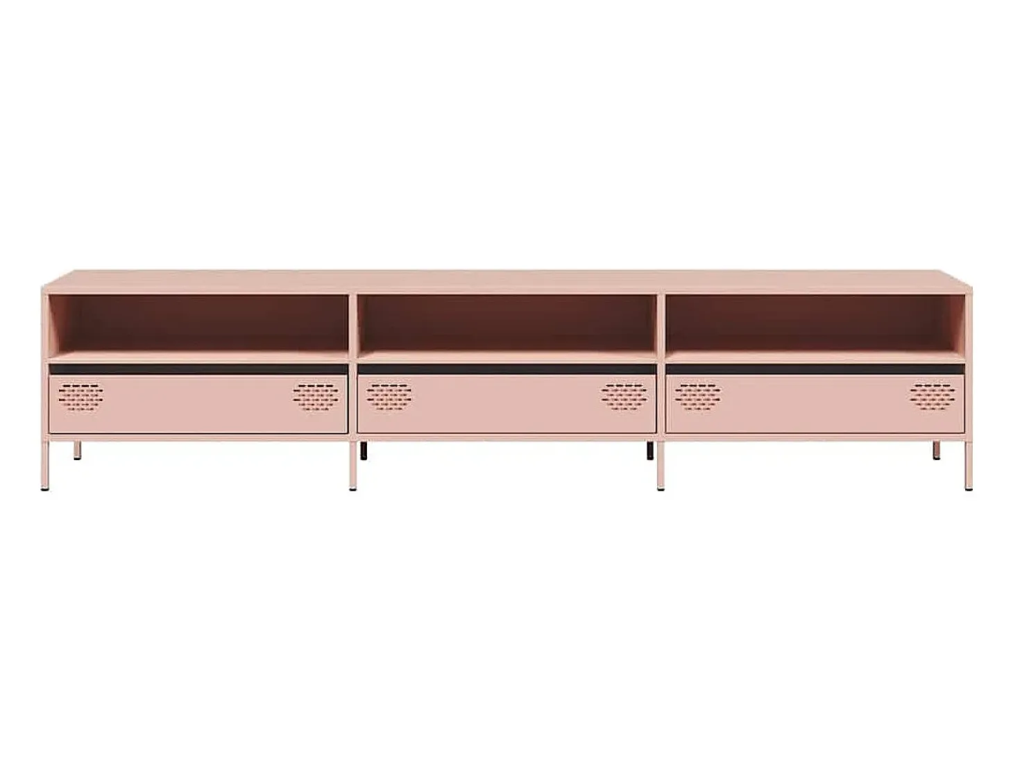 Móvel de TV 202x39x43,5 cm aço laminado a frio rosa