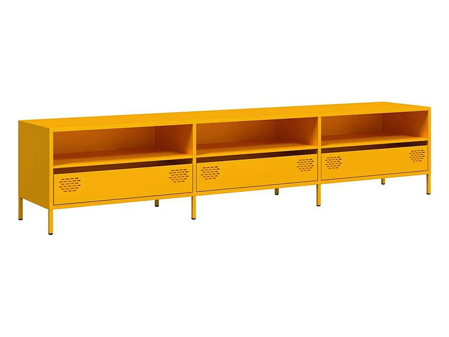Móvel de TV 202x39x43,5 cm aço laminado a frio amarelo mostarda