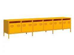 Móvel de TV 202x39x43,5 cm aço laminado a frio amarelo mostarda