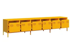 Móvel de TV 202x39x43,5 cm aço laminado a frio amarelo mostarda