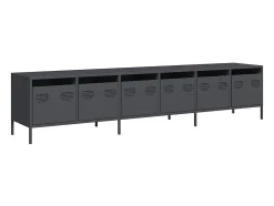 Móvel de TV 202x39x43,5 cm aço laminado a frio antracite