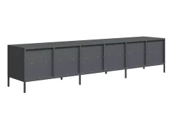 Móvel de TV 202x39x43,5 cm aço laminado a frio antracite