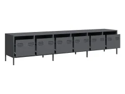 Móvel de TV 202x39x43,5 cm aço laminado a frio antracite