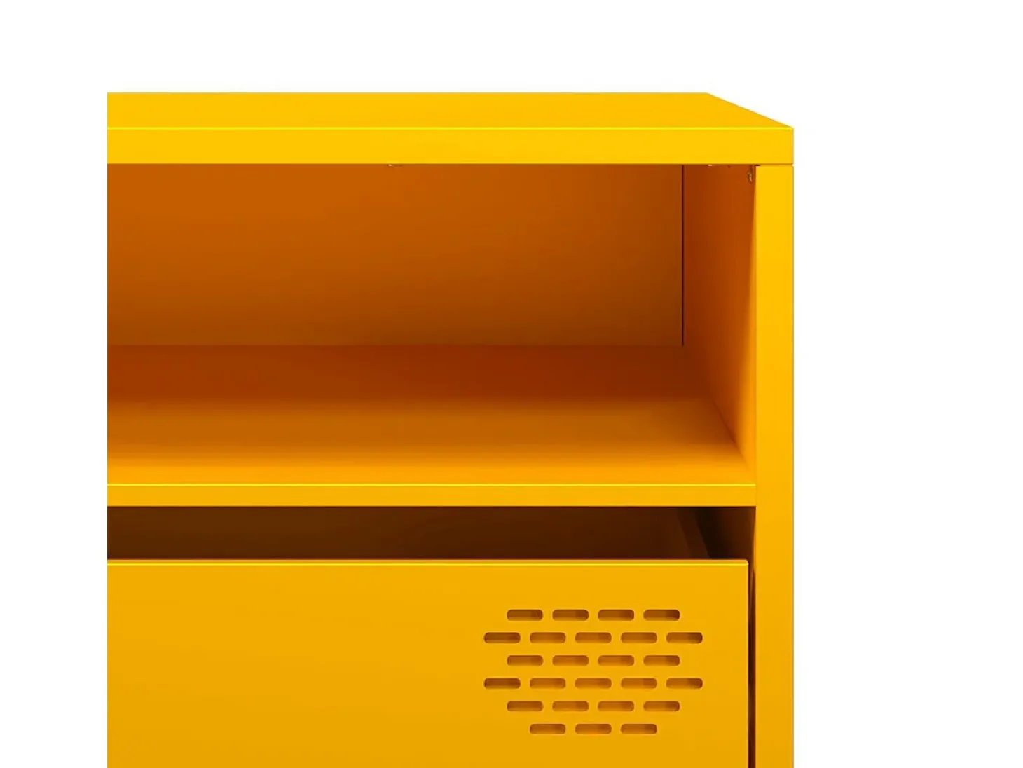 Móvel de TV 202x39x43,5 cm aço laminado a frio amarelo mostarda