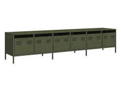 Móvel de TV 202x39x43,5 cm aço laminado a frio verde-azeitona