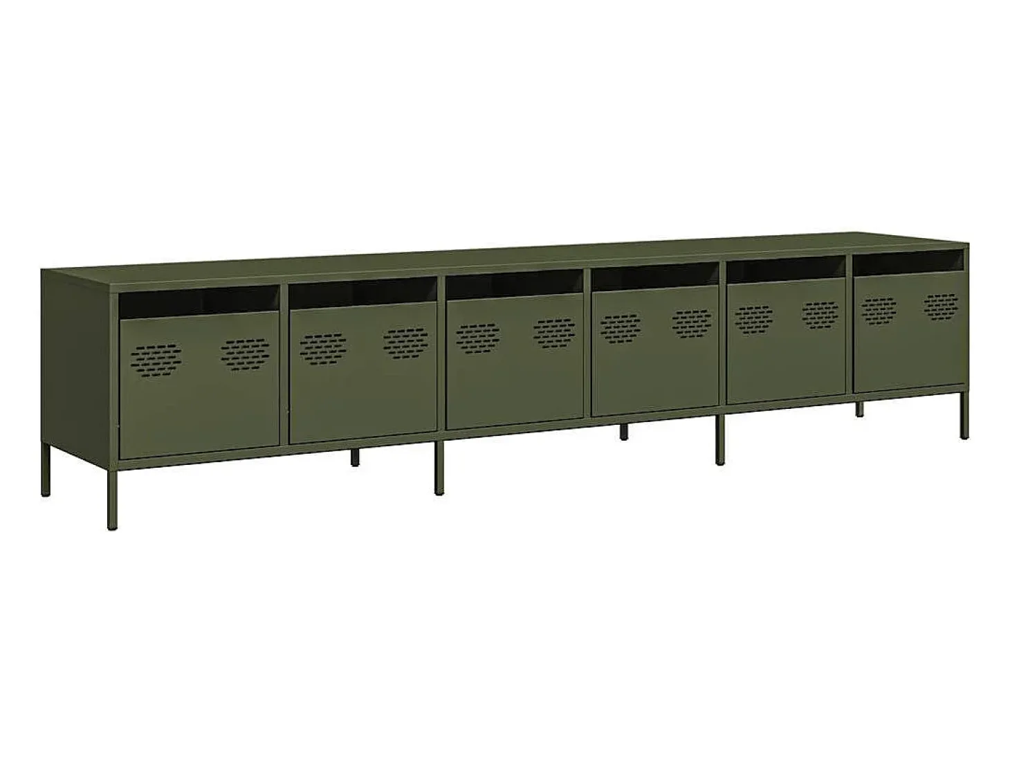 Móvel de TV 202x39x43,5 cm aço laminado a frio verde-azeitona
