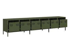 Móvel de TV 202x39x43,5 cm aço laminado a frio verde-azeitona