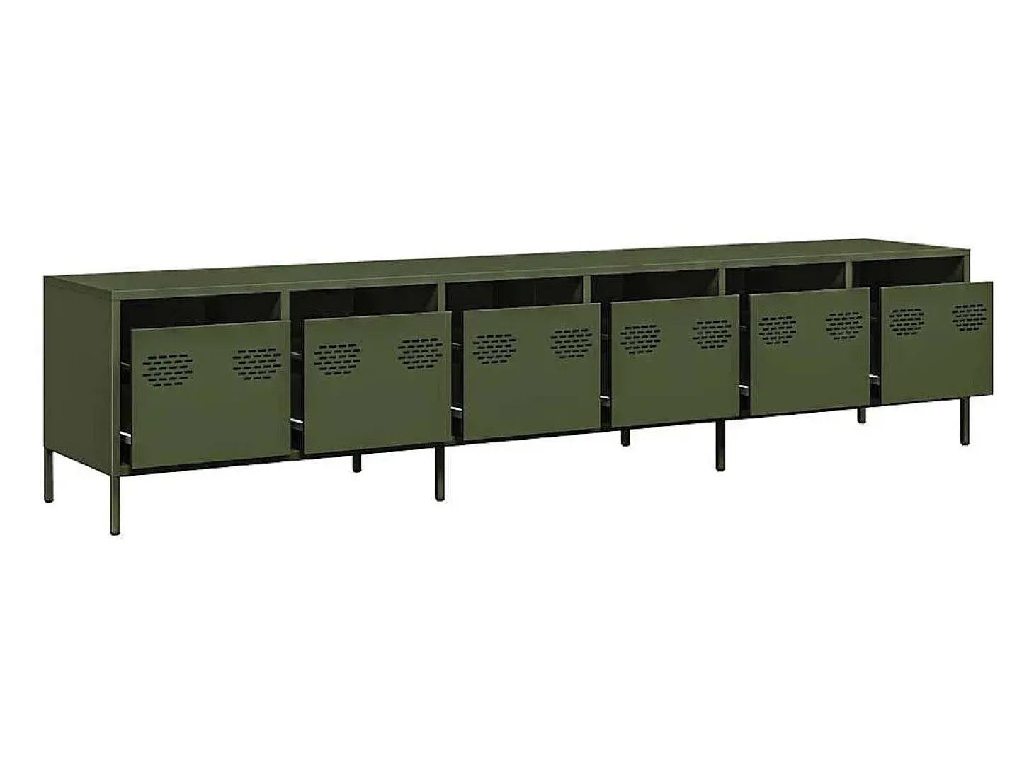 Móvel de TV 202x39x43,5 cm aço laminado a frio verde-azeitona