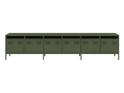 Móvel de TV 202x39x43,5 cm aço laminado a frio verde-azeitona