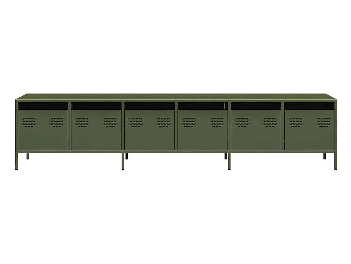 Móvel de TV 202x39x43,5 cm aço laminado a frio verde-azeitona