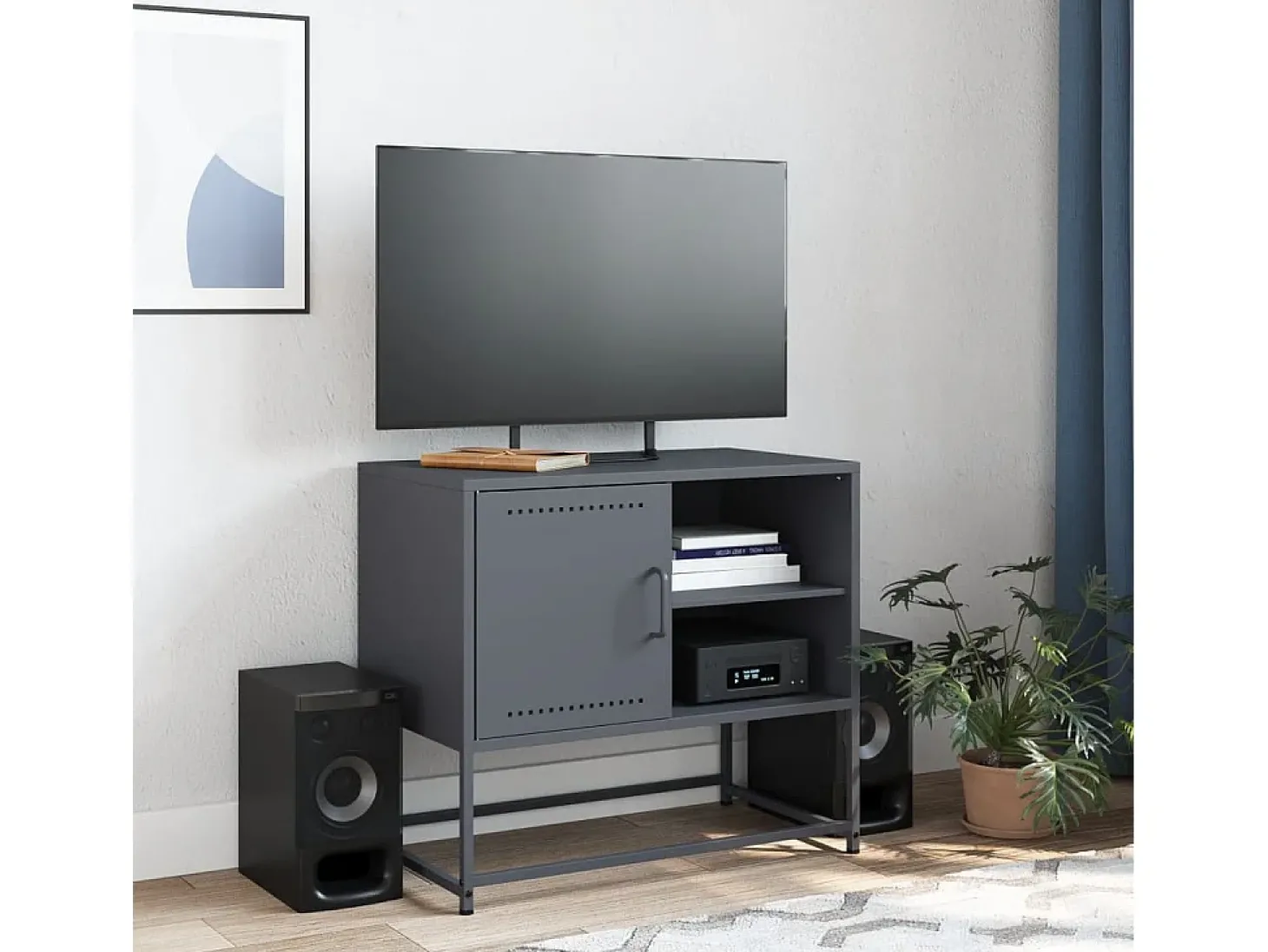 Móvel de TV 100,5x39x60,5 cm aço rosa PT337365