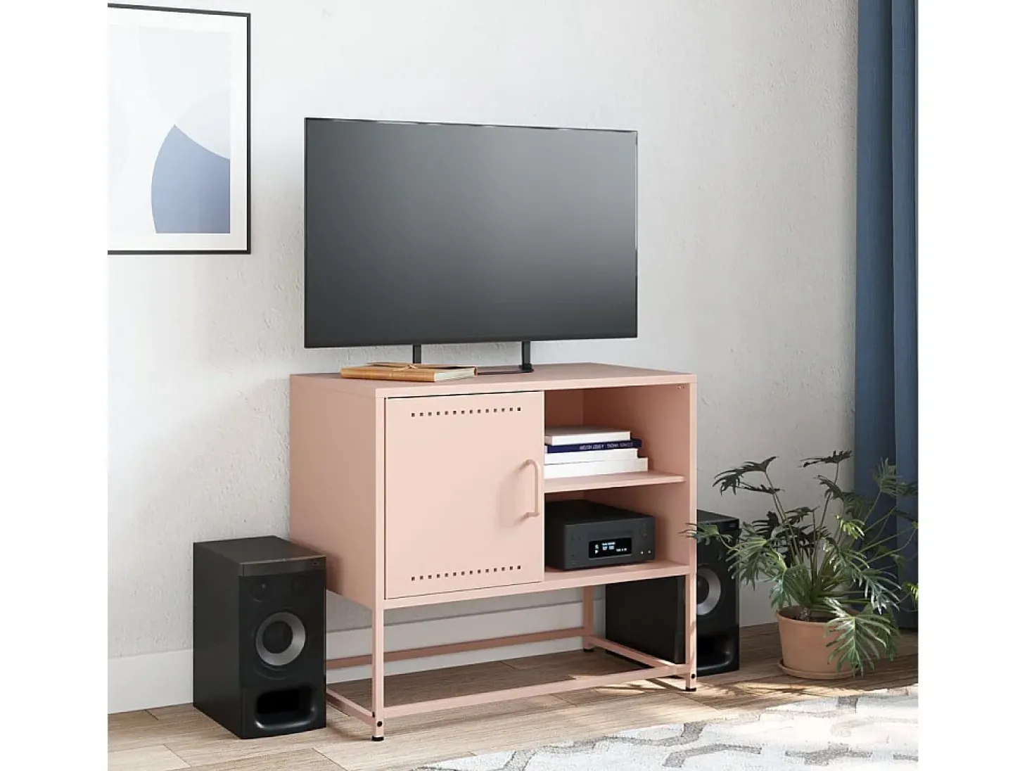 Móvel de TV 68x39x60,5 cm aço rosa PT988916