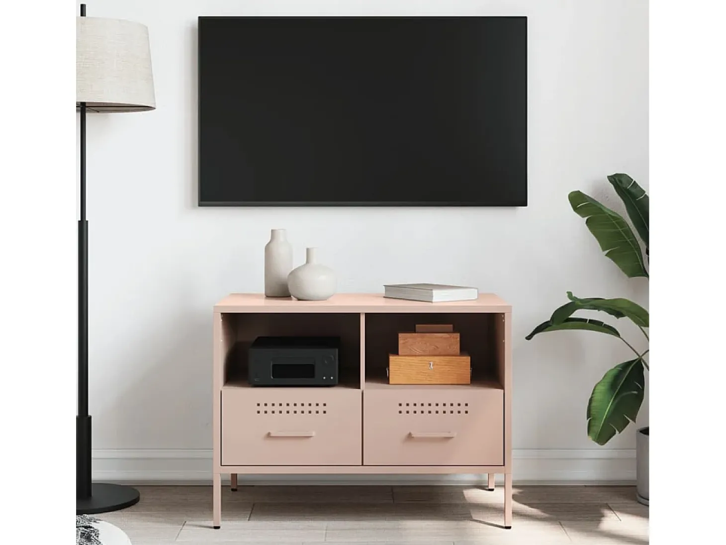 Móvel de TV 68x39x50,5 cm aço rosa PT497327