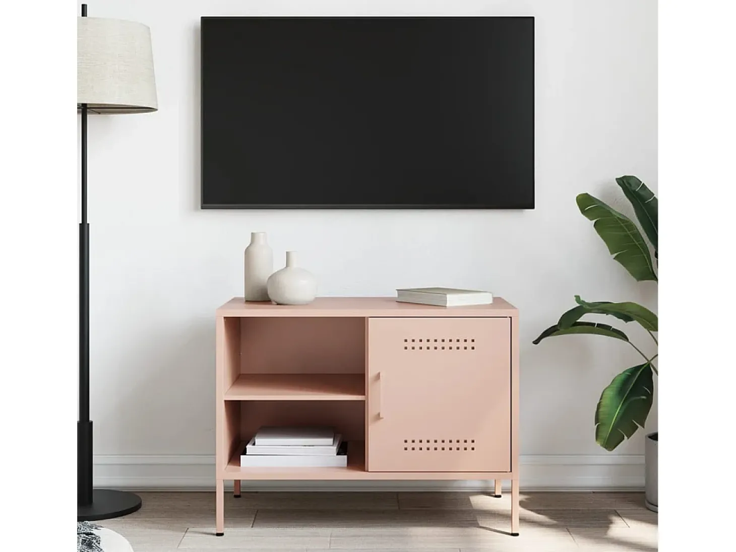 Móvel de TV 68x39x50,5 cm aço rosa PT989364