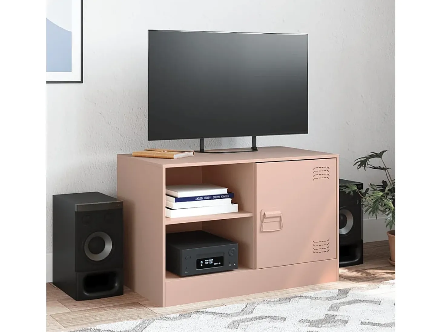 Móvel de TV 67x39x44 cm aço rosa PT805557