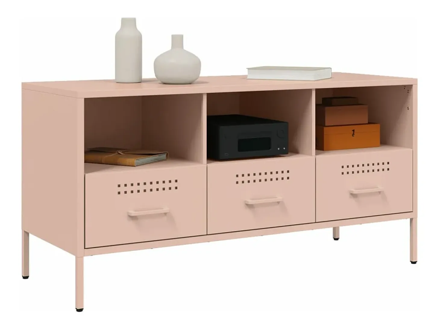 Móvel de TV 100,5x39x50,5 cm aço rosa PT361345