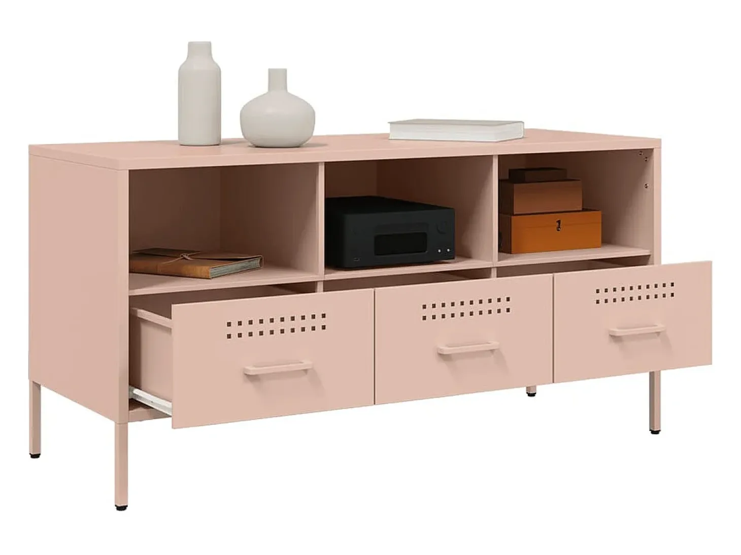 Móvel de TV 100,5x39x50,5 cm aço rosa PT361345