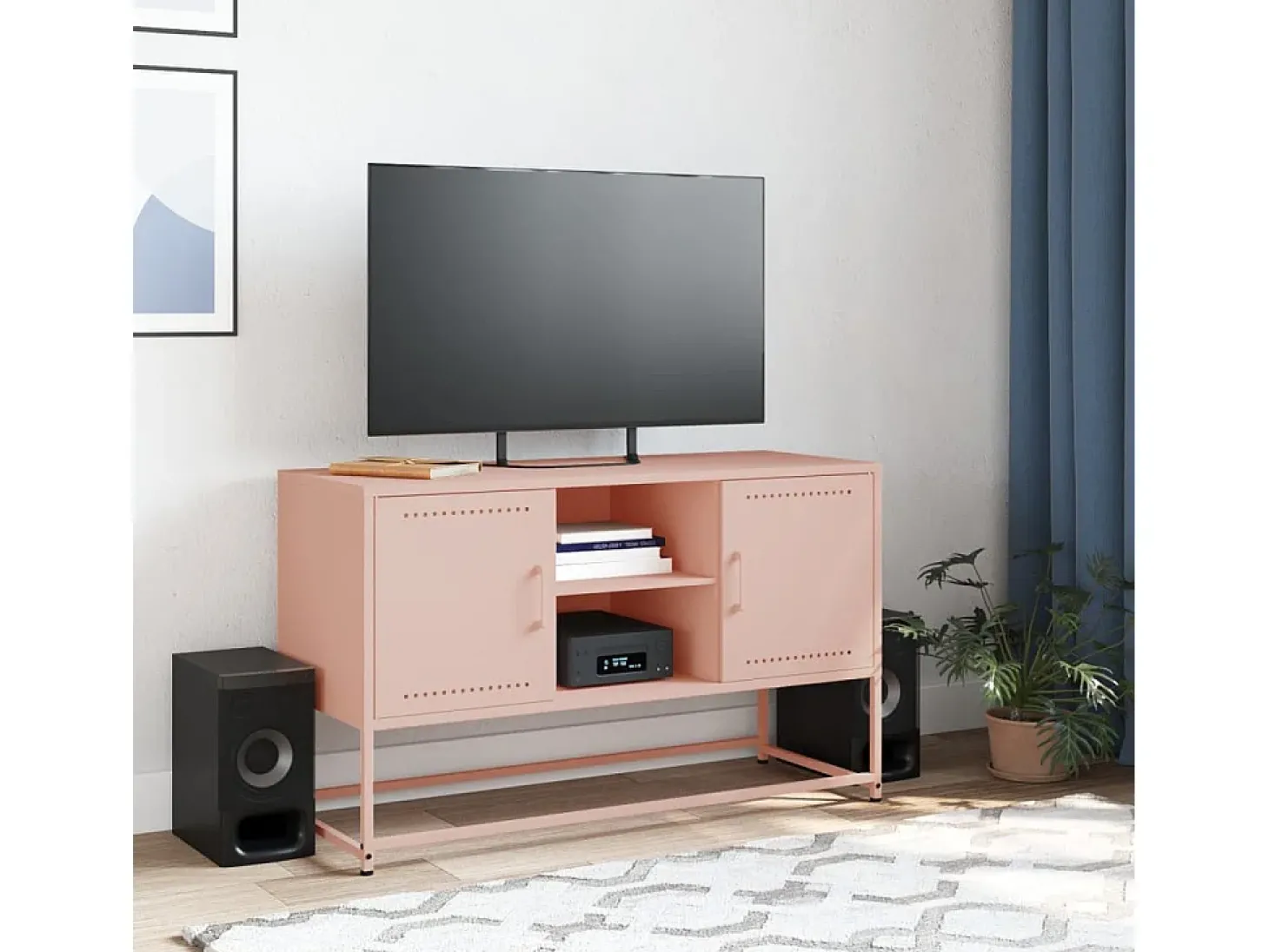 Móvel de TV 100,5x39x60,5 cm aço rosa PT991010