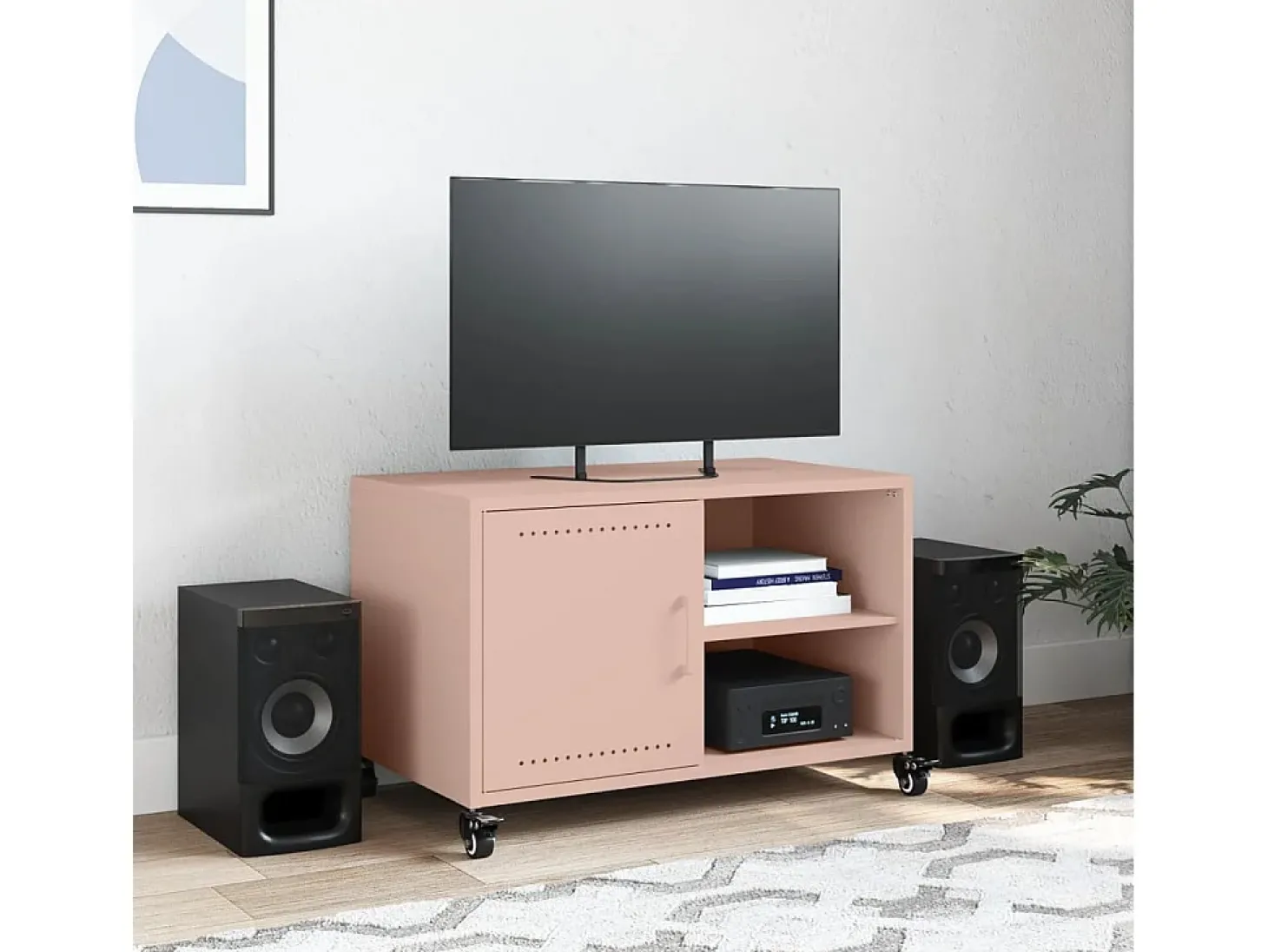 Móvel de TV 68x39x43,5 cm aço rosa PT350263