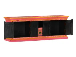 Móvel de TV 110x30x40 cm madeira de mangueira maciça rosa PT273453