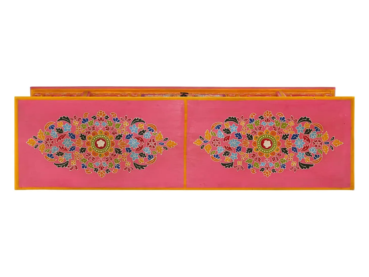 Móvel de TV 110x30x40 cm madeira de mangueira maciça rosa PT273453