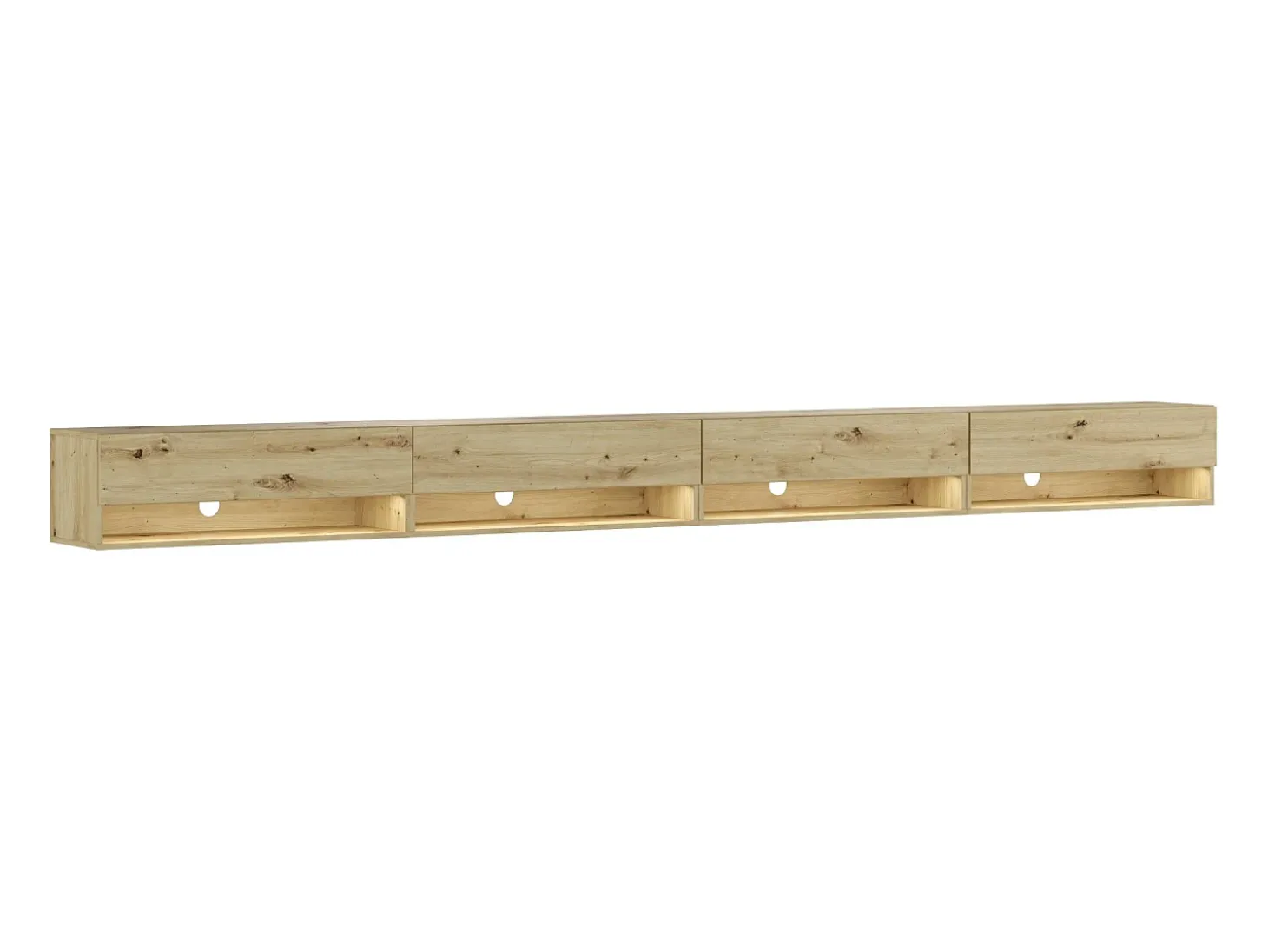 Móvel de TV, 360x34x30cm, LED, Estante para TV, Carvalho