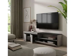 Móvel de TV, 200x35x45cm, Para televisores até 80", Estante para TV, Cimento