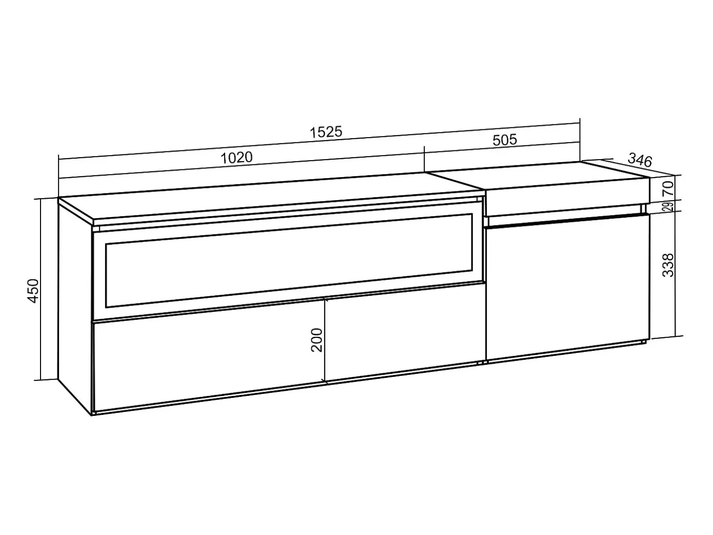 Móvel de TV, 150x35x45cm, Para televisores até 65", Lareira eléctrica, Branco e preto