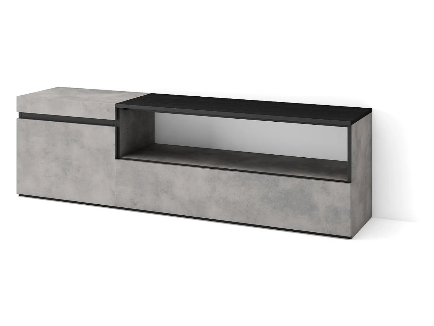 Móvel de TV, 150x35x45cm, Para televisores até 65", Estante para TV, Cimento