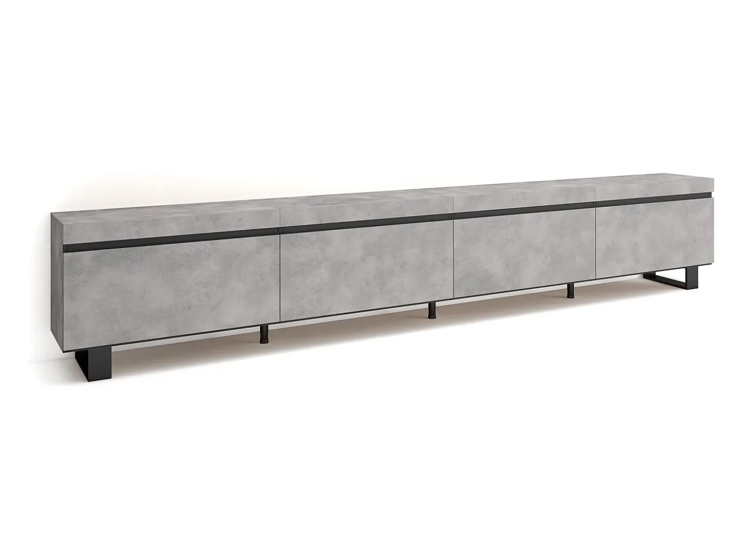 Móvel de TV, 320x35x57cm, TV de grande formato, Design industrial, Cimento