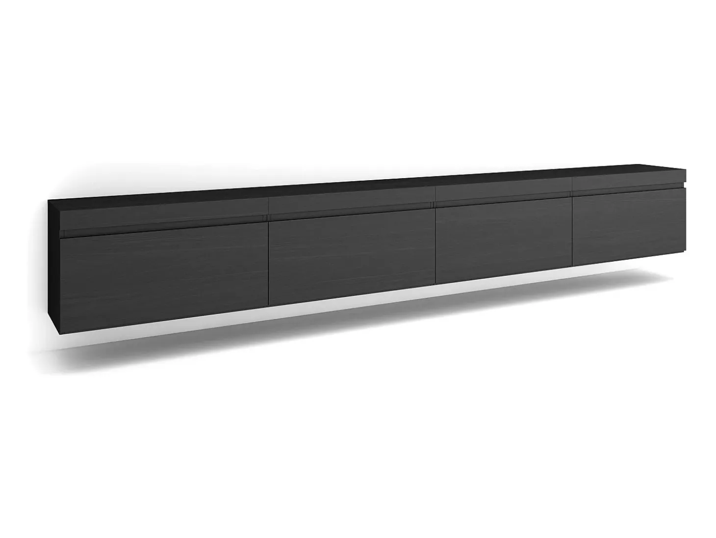 Móvel de TV, 320x35x45cm, TV de grande formato, Suspensos, Preto